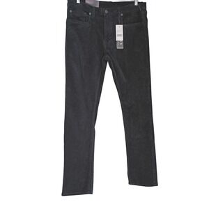 Jachs NY Straight Fit Stretch Corduroy Pants Charcoal Mens 34x32; RET $119‎